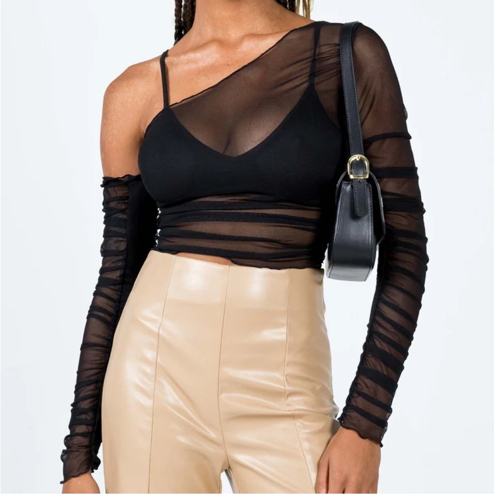 Princess Polly Recycled Fibers Layla Long Sleeve Top Black